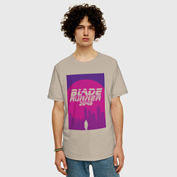 Футболка оверсайз мужская Blade Runner 2049: Purple, цвет: миндальный — фото 2