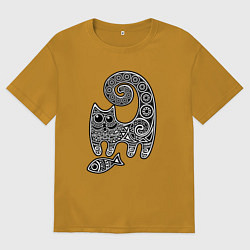 Мужская футболка оверсайз Кот3