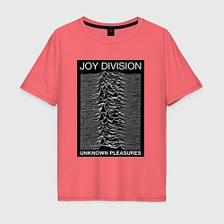 Футболка оверсайз мужская Joy Division: Unknown Pleasures, цвет: коралловый