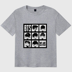 Футболка оверсайз мужская BTS: We are bulletproof, цвет: меланж