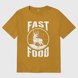 Мужская футболка оверсайз FAST FOOD олень в прицеле