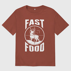 Мужская футболка оверсайз FAST FOOD олень в прицеле