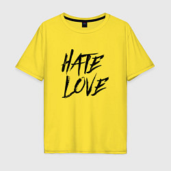 Футболка оверсайз мужская FACE Hate Love, цвет: желтый