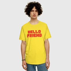Футболка оверсайз мужская Hello Friend, цвет: желтый — фото 2