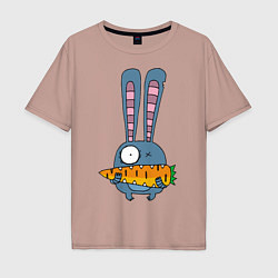 Мужская футболка оверсайз Заяц с морковкой