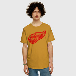 Футболка оверсайз мужская Detroit Red Wings: Pavel Datsyuk, цвет: горчичный — фото 2