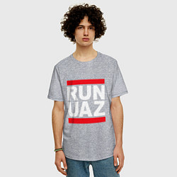 Футболка оверсайз мужская Run UAZ, цвет: меланж — фото 2