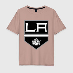 Футболка оверсайз мужская Los Angeles Kings, цвет: пыльно-розовый