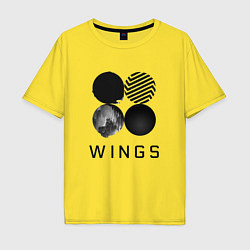 Футболка оверсайз мужская BTS Wings, цвет: желтый