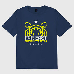 Футболка оверсайз мужская Far East: Russian Federation, цвет: тёмно-синий