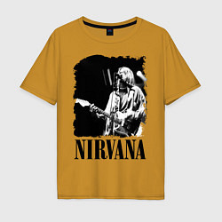 Футболка оверсайз мужская Black Nirvana, цвет: горчичный