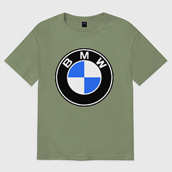 Футболка оверсайз мужская Logo BMW, цвет: авокадо