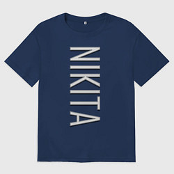 Футболка оверсайз мужская Nikita Font, цвет: тёмно-синий