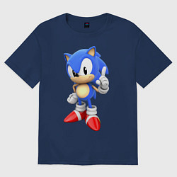 Футболка оверсайз мужская Classic Sonic, цвет: тёмно-синий