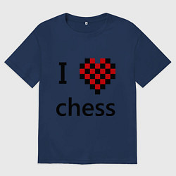 Мужская футболка оверсайз I love chess