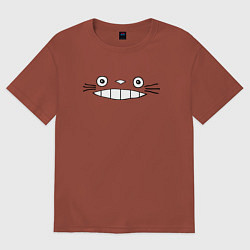 Футболка оверсайз мужская Totoro face, цвет: кирпичный