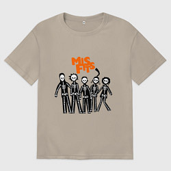 Мужская футболка оверсайз Misfits Skeletons