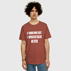 Футболка оверсайз мужская If Sambo Was Easy, цвет: кирпичный — фото 2
