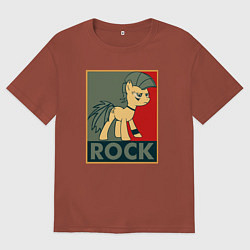 Футболка оверсайз мужская Rock Pony, цвет: кирпичный