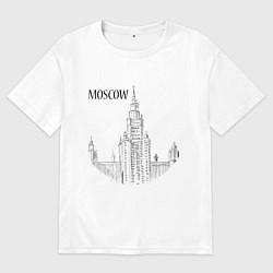 Футболка оверсайз мужская Moscow MSU, цвет: белый