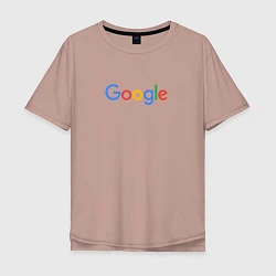 Футболка оверсайз мужская Google, цвет: пыльно-розовый