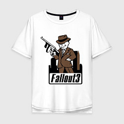 Футболка оверсайз мужская Fallout Man with gun, цвет: белый
