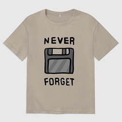 Футболка оверсайз мужская Never Forget, цвет: миндальный