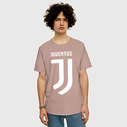 Футболка оверсайз мужская FC Juventus, цвет: пыльно-розовый — фото 2
