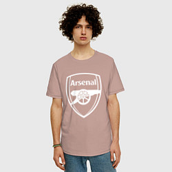 Футболка оверсайз мужская FC Arsenal, цвет: пыльно-розовый — фото 2