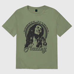 Футболка оверсайз мужская Bob Marley: Island, цвет: авокадо