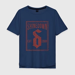 Футболка оверсайз мужская Shinedown est 2001, цвет: тёмно-синий