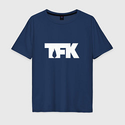 Футболка оверсайз мужская TFK: White Logo, цвет: тёмно-синий