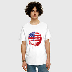 Футболка оверсайз мужская Кровавая Америка, цвет: белый — фото 2