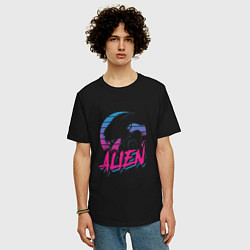 Футболка оверсайз мужская Alien: Retro Style, цвет: черный — фото 2