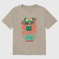 Футболка оверсайз мужская Salmon Run, цвет: миндальный