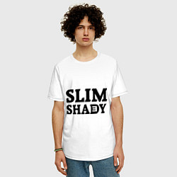 Футболка оверсайз мужская Slim Shady: Big E, цвет: белый — фото 2