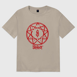 Футболка оверсайз мужская Slipknot Penragram, цвет: миндальный