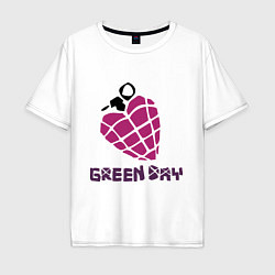 Футболка оверсайз мужская Green Day is love, цвет: белый