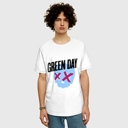 Футболка оверсайз мужская Green Day: Dead Skull, цвет: белый — фото 2