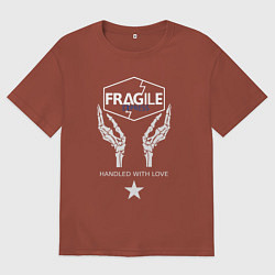 Футболка оверсайз мужская Fragile Express, цвет: кирпичный