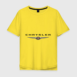 Футболка оверсайз мужская Chrysler logo цвета желтый — фото 1