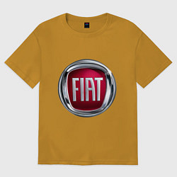 Футболка оверсайз мужская FIAT logo, цвет: горчичный