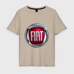 Футболка оверсайз мужская FIAT logo, цвет: миндальный