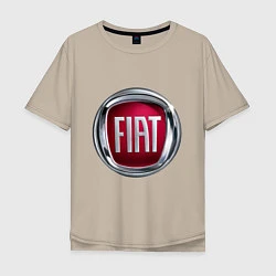 Футболка оверсайз мужская FIAT logo, цвет: миндальный