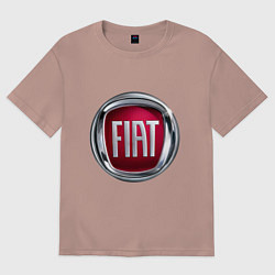 Футболка оверсайз мужская FIAT logo, цвет: пыльно-розовый