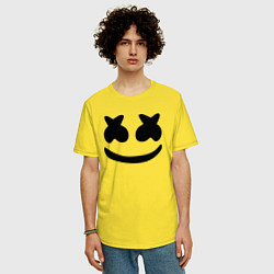 Футболка оверсайз мужская Marshmello, цвет: желтый — фото 2