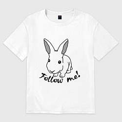 Мужская футболка оверсайз Rabbit: follow me