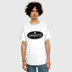 Футболка оверсайз мужская Bugatti logo, цвет: белый — фото 2