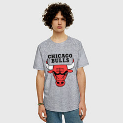 Футболка оверсайз мужская Chicago Bulls, цвет: меланж — фото 2