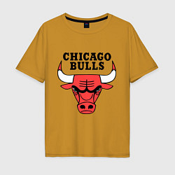 Футболка оверсайз мужская Chicago Bulls, цвет: горчичный